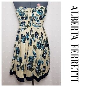 ALBERTA FERRETTI Floral Sweetheart Dress